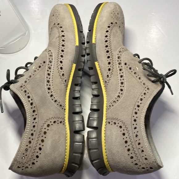 Cole Haan Men’s Wingtip Oxford Shoe Size 10.5 Suede Grey Grandzero Lace Ups - Picture 4 of 10